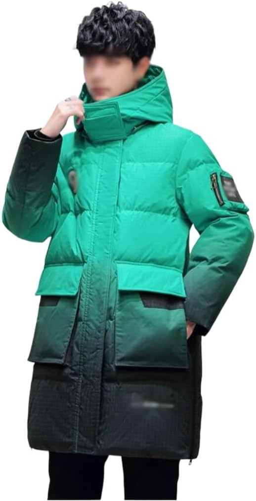 VIDI Gradient Color Warm Men's Winter Coat Down Jacket Thick And Long
