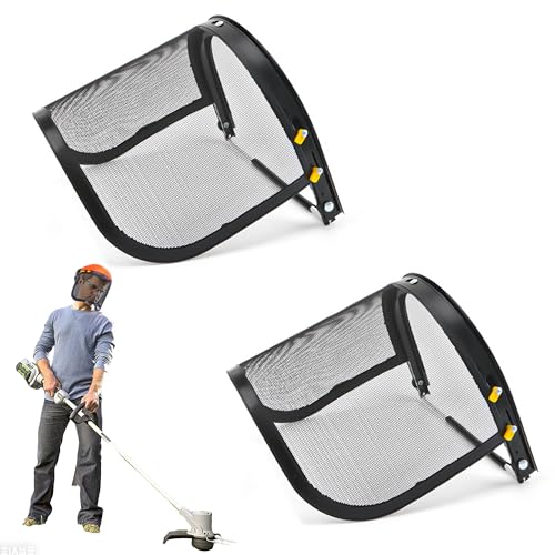 ZAHD 2 PCS Visera de Seguridad Ajustable Compatible con Sombrero Duro Pantalla Facial Protectora Escudo Facial de Malla de Hierro para el Trabajo de malezas y de jardinería (Negro) 🔥