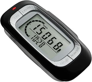 Udbrud Pedometer for Walking, 3D Pedometer Step Counter Simple Large Display Step Tracker with Clip and Lanyard Cord Accurate Multifuctional Calorie Counter for Tracking Steps Mileage Calories(Black)