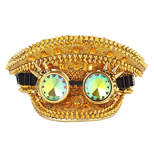Casquette Steampunk Homme Lunettes Chapeau pour Costume Halloween Reussi