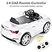 Costzon Ride On Car, 12V Battery Powered Ride-On Vehicle, Manual/Parental Remote Control Modes with Headlights, MP3, Music, High/Low Speeds, 2WD, White