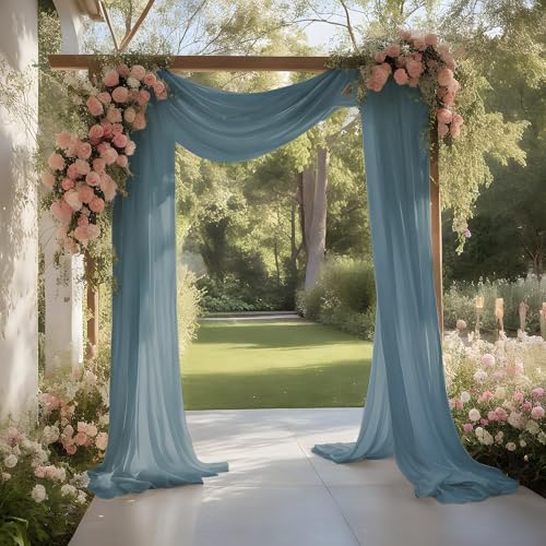 Aeviusmo Dusty Blue Sheer Backdrop