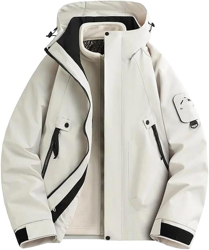 Women's 3-in-1 Fleece Jacket With Insulated Inner Layer Two Piece Set For Mountaineering And Casual Wear