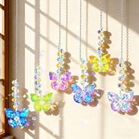 2 Acchiappasole Cristallo | Suncatcher Arcobaleno Con Luna, Sole E Stelle | Decorazione Finestra