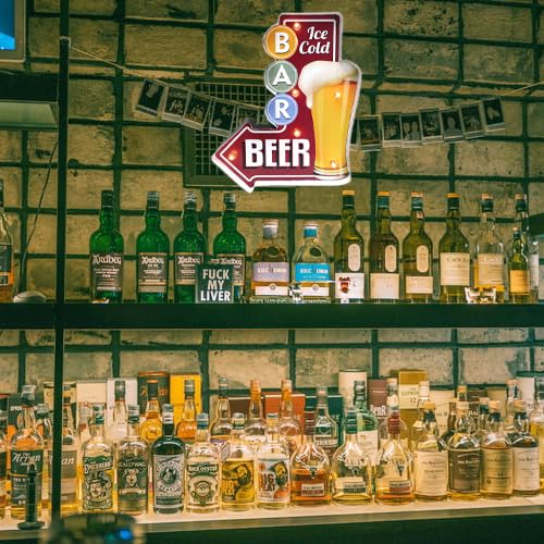 yamerbo ビールバー メタルLEDサイン、ヴィンテージハンドメイドマーキーコーヒーウォールデコレーションライトアップサイン、イ