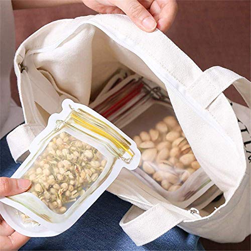 Mason Jar Bottles Bags, 21Pieces Reusable Food Saver Storage Bags Snacks Zipper Sealed Bags Fresh Bags