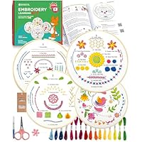 GNEGNI LIFE Kit per ricamo floreale, 4 pezzi, kit