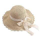 Este sombrero para el sol de paja con lazo de encaje está hecho de paja de alta calidad para un uso cómodo y duradero.