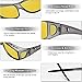 MEETSUN Fit Over Glasses Sunglasses for Men Women,Wrap Around Sunglasses Polarized UV400 Protection Transparent Gray Frame-Night Vision Lens