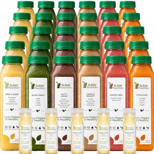 RAW Fountain Juice Cleanse 5 Day, Protein Detox Cleanse, 30 Bottles, 12oz