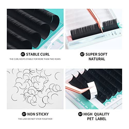 ANNAFRIS Ellipse Flat Eyelashes Extension 0.15 D 8-15mm Mix Natural Soft Matte Black Faux Mink Individual False Lashes Split Tips Light Eye Lashes Extension Supplies (0.15 D 8-15Mix) - Image 2