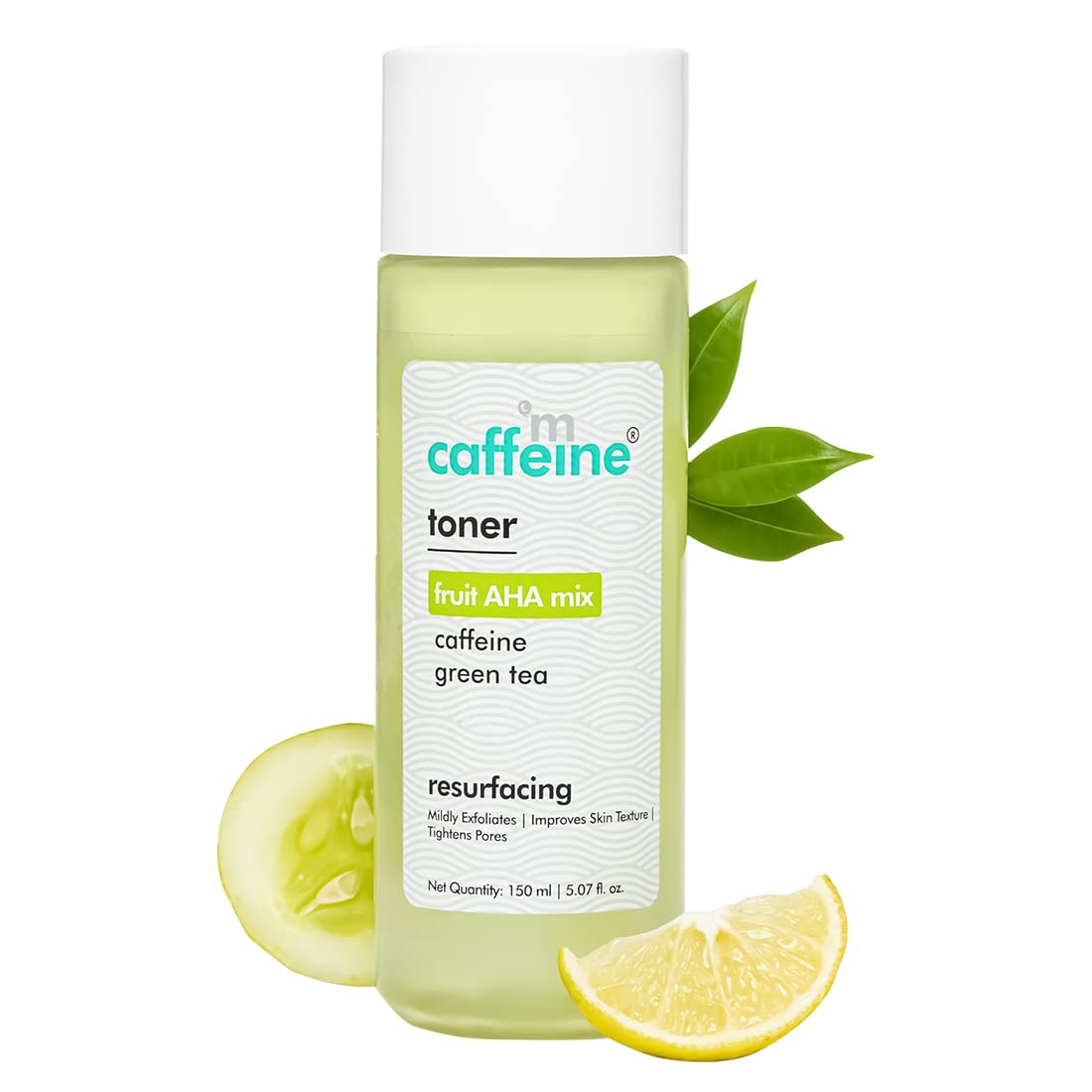 mCaffeine Alcohol Free Green Tea Face Toner for Pore Tightening & Improving Skin Texture | Toner With Fruit-AHA Mix & Caffeine for Glowing Skin |…