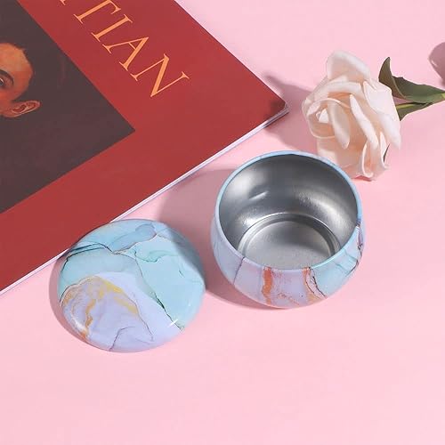 Miniatura 3 de 1 bote de placa de hojalata, caja de almacenamiento multifunción, latas de té portátiles, textura de mármol, caja de embalaje de estilo japonés,