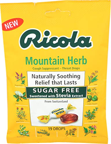 Ricola Sugar Free Mountain Herb Cough Suppressant with Stevia Extract, 19 Drops