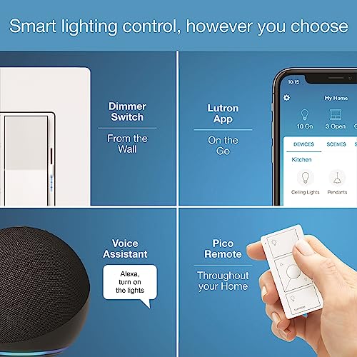 Lutron Diva Smart Dimmer Switch For Caseta Smart Lighting Deluxe (2 Dimmer) Kit With Caséta Smart Hub | Compatible With Alexa, Apple Home, Ring, Google Assistant | White #TOP4