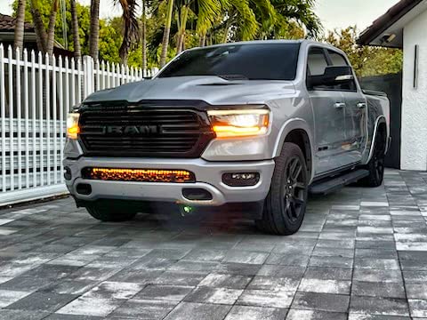 LED Light Bar – 40 inch LED Light Kit Compatible with 2019 2020 2021 2022 2023 2024 RAM 1500 – Light Bar – Bumper Light Installation – LED LightBar Kit (White 40 Inch Light)