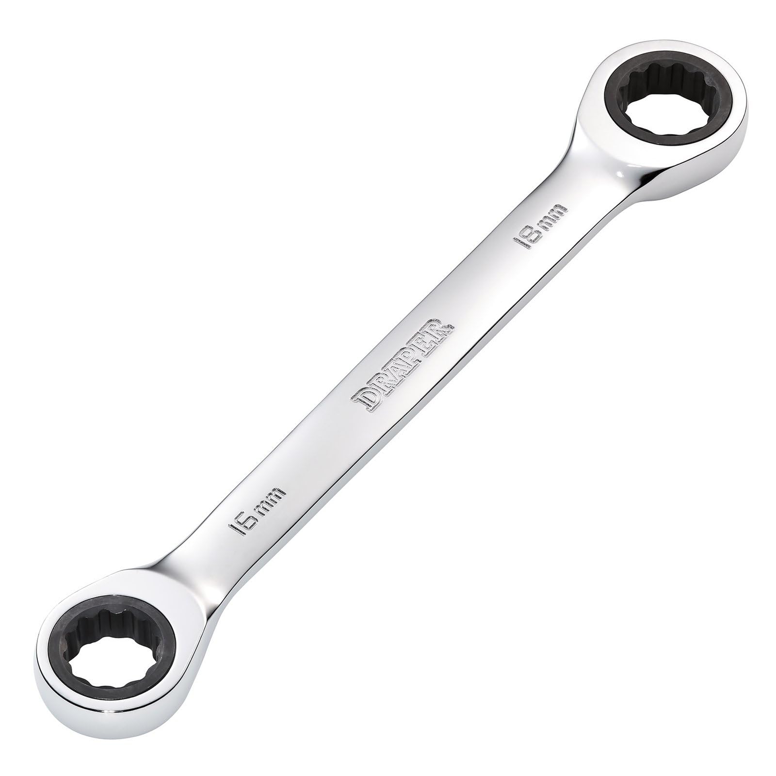 Draper 27739 HI-TORQ Metric Double Ratchet Ring Spanner, 16 x 18mm