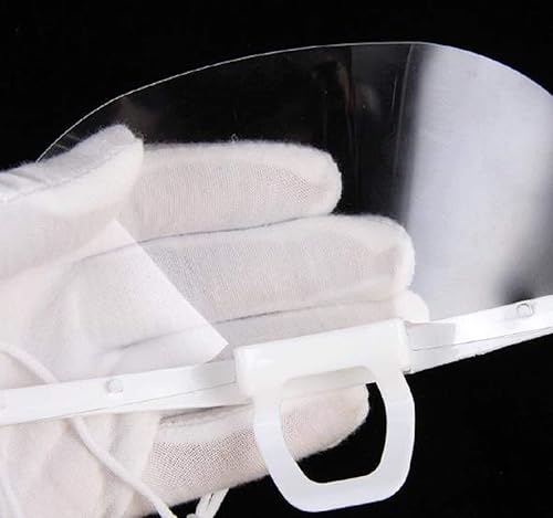 Miniatura 9 de Máscara de plástico transparente reutilizable, 10 unidades, cubierta sanitaria profesional transparente, antivaho para la cara, cubierta de boca y