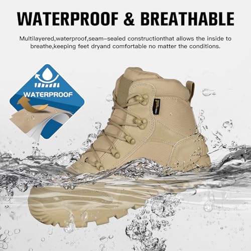 free soldier men39s waterproof hiking boots tactical work boots outdoor lightweight military boots