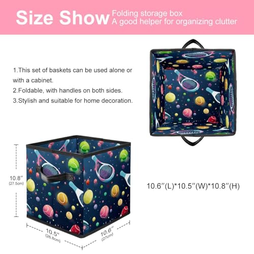 Boîte de rangement pour raquettes de tennis pliable cube