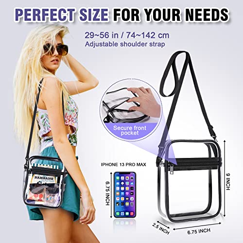 Bolsa transparente aprovada pelo estádio - Bolsa transparente de TPU com bolso frontal para shows, e