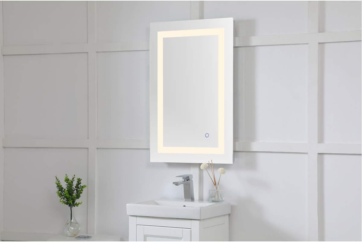 Elegant Decor Helios 30" x 20" Hardwired LED Bathroom Mirror with Touch Sensor