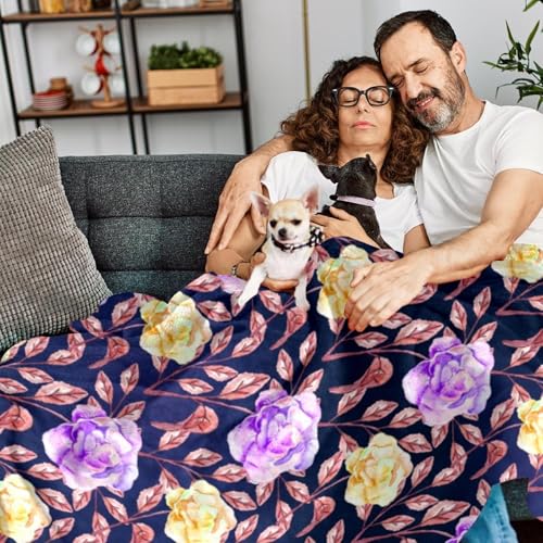 Couverture Polaire Fleurs Plaid de Qualité Supérieure pour Lit - 7