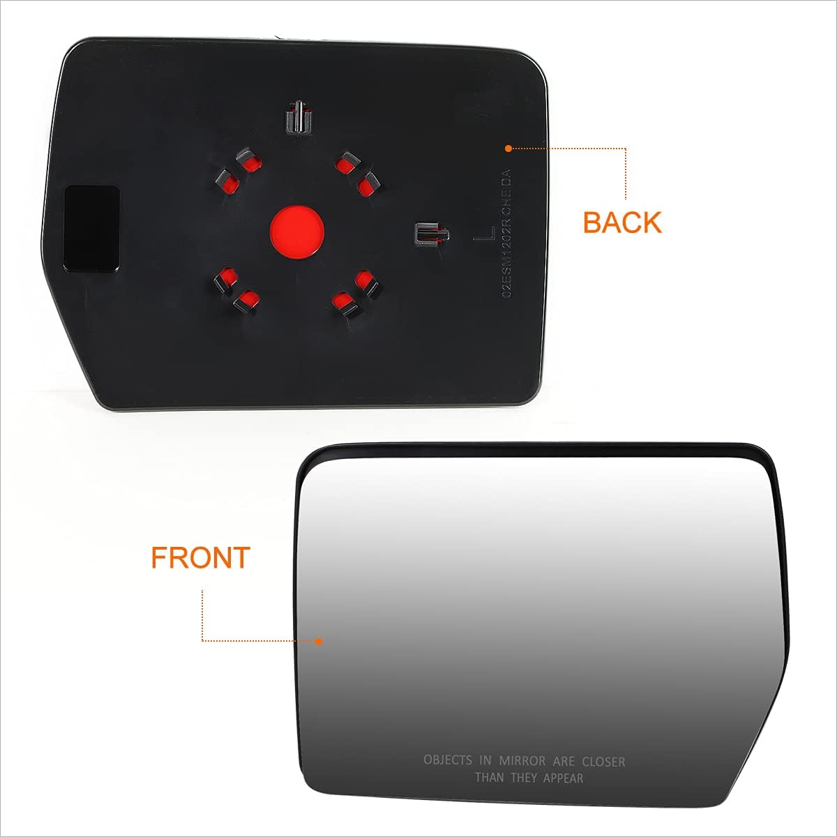 [Left/Driver Side] Powered Adjustment Rear View Mirror Glass Lens Compatible with 04-14 Ford F150/06-08 Mark LT
