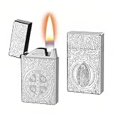 NINSI Smart Kerosene Lighter - 4 Ignition Modes (Voice/Gravity/Airflow/Tap), Loud Click & Soft Flame, USB-C Rechargeable and Refillable Lighters with Visible Fuel Window (No Fuel Included)