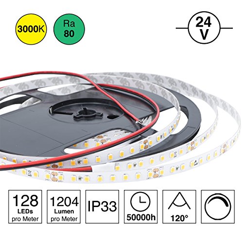 iluminize LED Strip: High Efficiency LED Strip with 128 LEDs per Metre, 140lm/W, SMD2835, 8 mm Wide, Highly Selected, 24V - Image 2