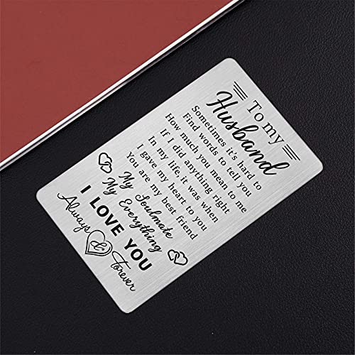 Tanwih Husband Wallet Card Gift From Wife, I Love You Cards Gifts For Him Husband, Unique Birthday Gifts For My Husband, Personalized Wedding Anniversary Presents #TOP2