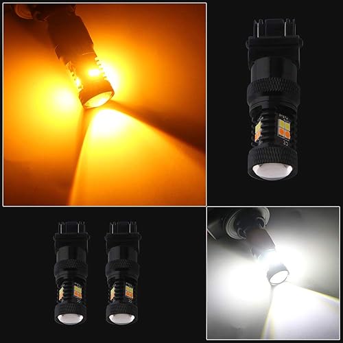 Miniatura 4 de GLL 3157 3030 16 SMD ámbar  blanco interruptor de señal de giro LED bombillas 4W 12V LED superbrillante 800 lúmenes 6000-6500K luz de freno (paquete