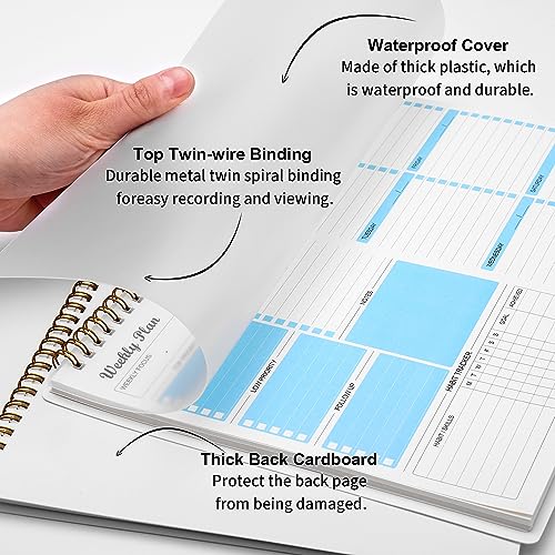 Weekly Planner Notepad Undated Weekly Schedule Planner To Do List Notebook Goals Planning Pad Habit Tracker Journal for Man & Women,52 Weeks (8.5x12")2 Pack