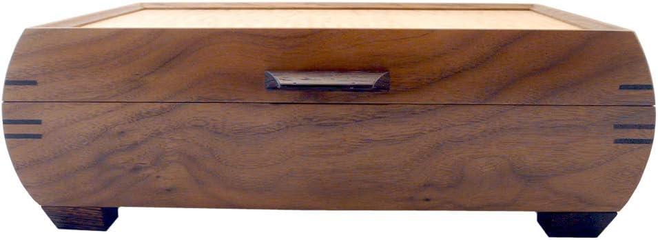 Modern Artisans American Handmade Walnut & Maple Wood Jewelry Box