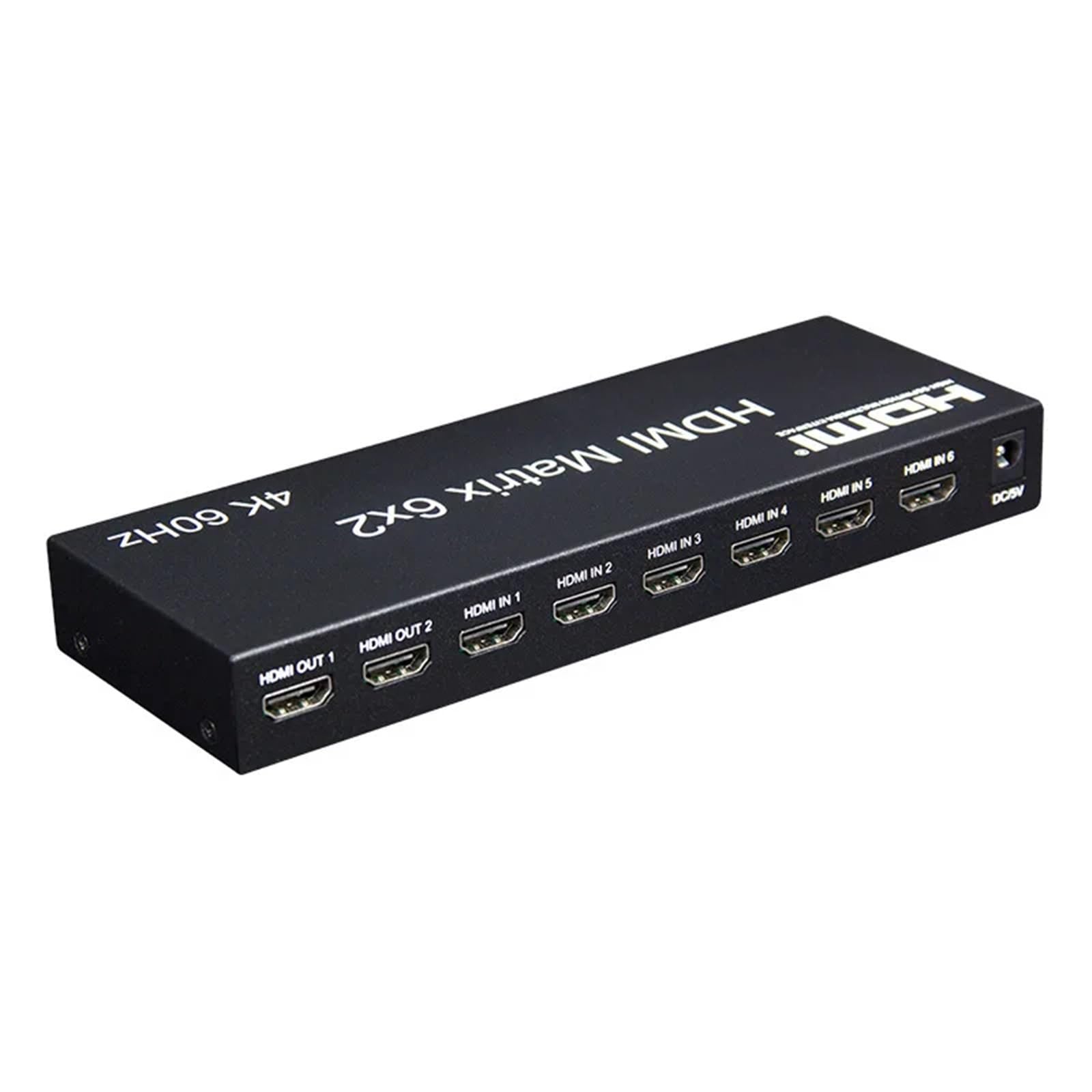 Convertitori video, 6 In e due Out Matrix Risoluzione HD Uscita 4K60HZ 6X2 Matrix Video Switching Splitter