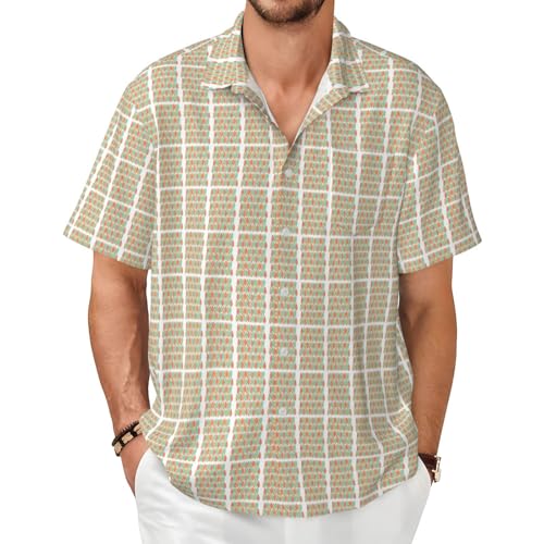 Chemise manches courtes imprimée homme style moderne milieu du siècle décontractée
