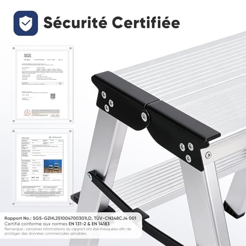 Escabeau domestique pour maison Sekey double accès pliable - 4