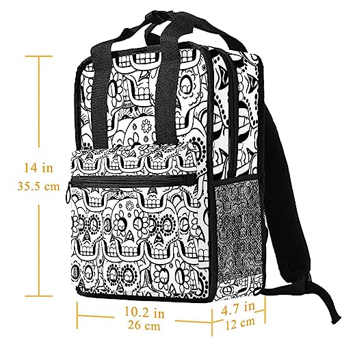 Sac à dos garçon tête de mort multicolore réglable 14in - 5