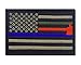 Thin Blue Red and Green Line Hook and Loop Responder Flag Patch Morale Tags Fully Embroidered (Coyote and Black)
