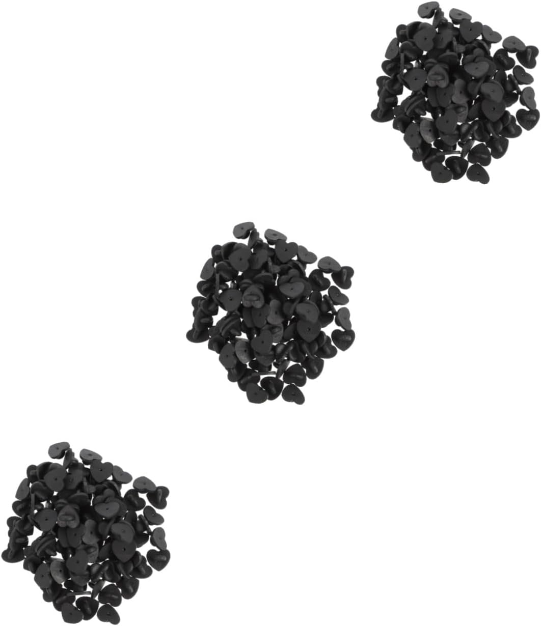 300pcs Heart Shaped Rubber Pin Backs for Brooches and Badges Easy to Use Clutch Fasteners for Crafts and Jewelry Making Replacement for Lost Pin Backs
