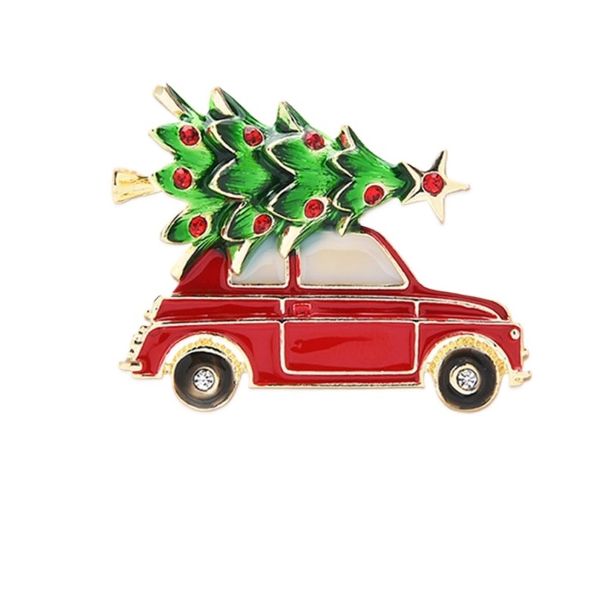 HLTYGWX Emaille Auto Weihnachtsbaum Brosche Pins für Frauen Weihnachtsnadeln Weihnachtsbrosche