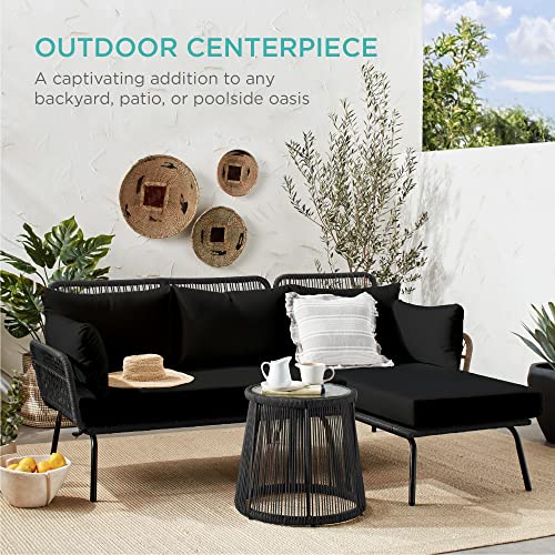Best Choice Products SKY6208 Outdoor Rope Woven Sectional Patio Furniture L-Shaped Conversation Sofa Set thumb #5