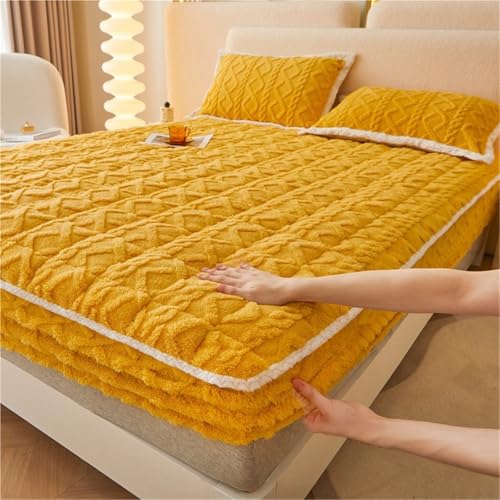 Sábana de Cama de Franela de Terciopelo con Tapa de Almohadilla de colchón Suave y Transpirable
