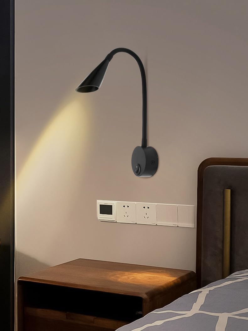 Pack of 2 LED 3W Spotlight Flexible Pipe Picture Light Fixture Kit Lamp Surface Mounted Indoor Lighting Warm White