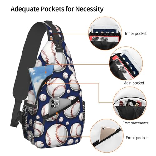 Baseball Pattern Sling Backpack Unisex Crossbody Chest Bag Shoulder Chest Bag For Women Men Hiking Travel4