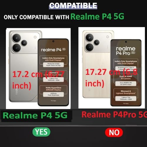 Image of COVERBLACK Soft Rubber Silicon Clear Case Back Cover Compatible for Realme P4 5G (6.77 inch) - Transparent