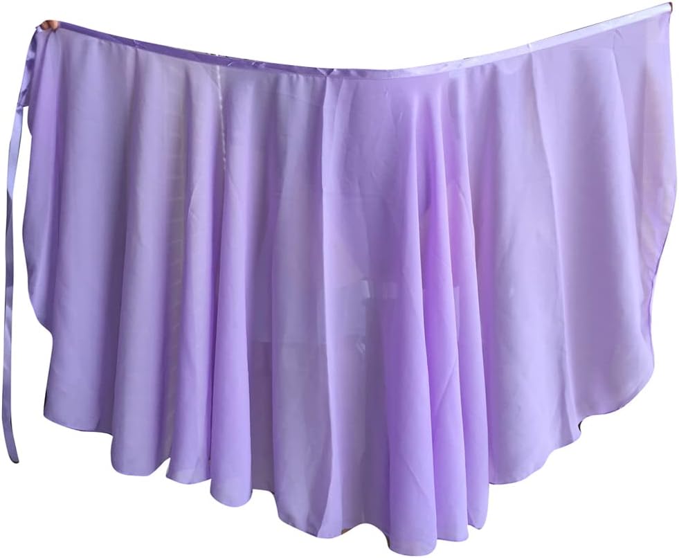 WOOSUN Women Chiffon Ballet Wrap Skirt Adult Ladies Ballet Leotard Tutu Skirt Dance Skate Over Scarf 60cm Long Skirts - Image 9