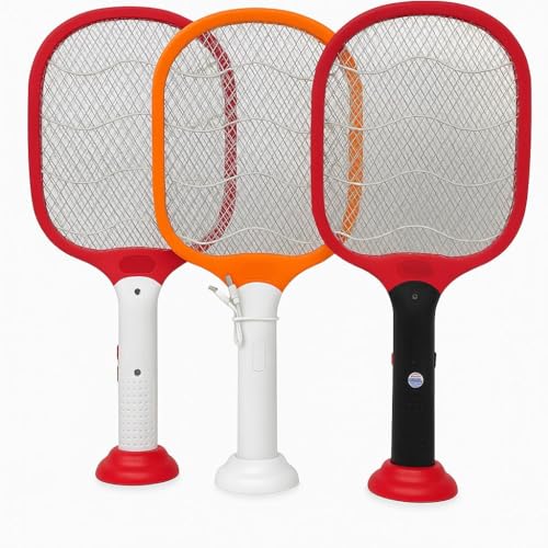 Image of ZAP Guard 2-in-1 Mosquito Racquet, 1200mAh Lithium Battery, USB-C Fast Charging, UV LED Light with Stand