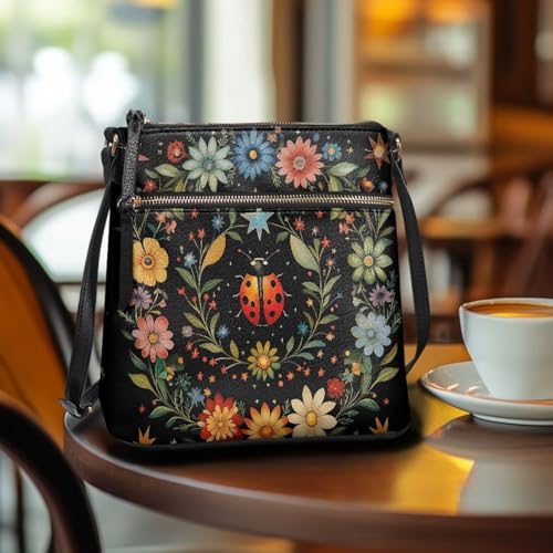 Crossbody Hobo Bag for Women, Leather Satchel Purse Shoulder Bag with Adjustable Strap Multi Pocket3