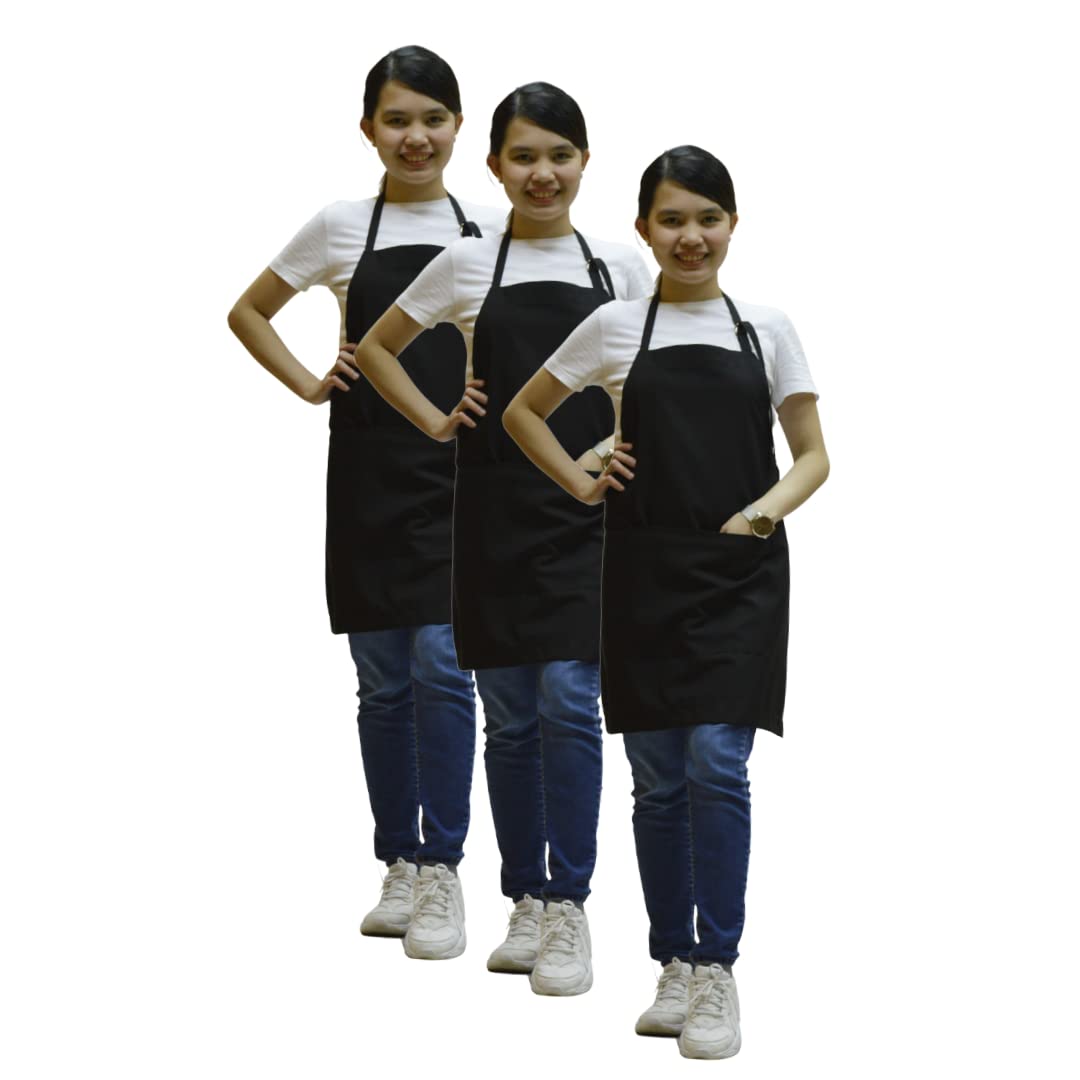 ADJUSTABLE APRONS PLAIN COLOR PACK OF 3 & PACK OF 6